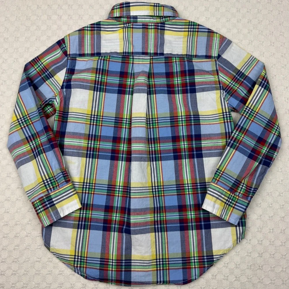 Ralph Lauren Plaid Button Down Shirt Kids Size‎ 5 Long Sleeve Multicolor Preppy